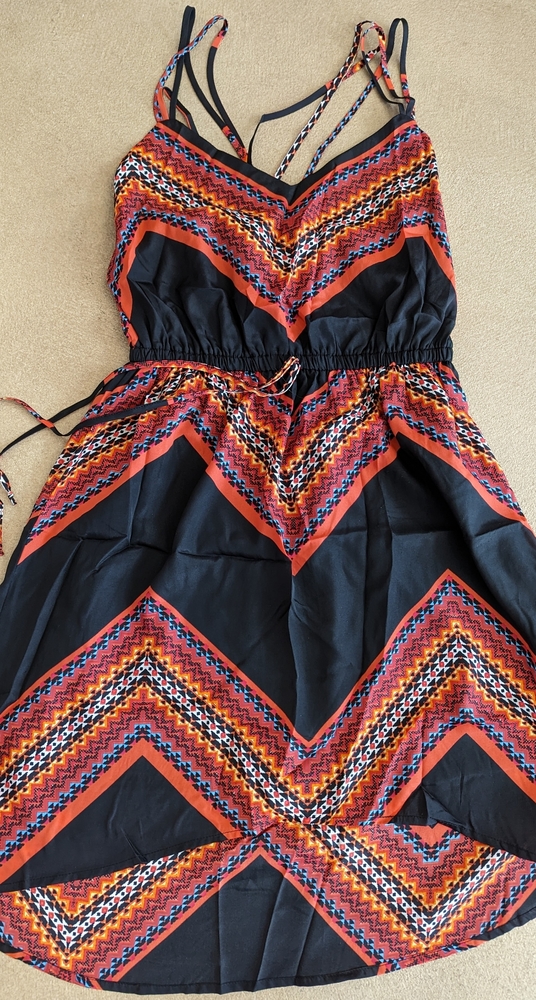 High low Spaghetti Strap Chevron Dress
